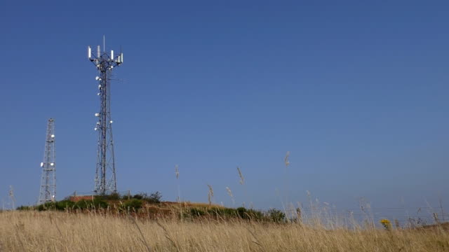 Telecommunications tower on the hilltop