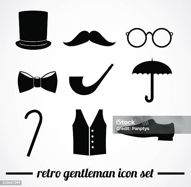 Retro Gentleman Accessories Stock Illustration - Download Image Now - Adult, Architecture, Art