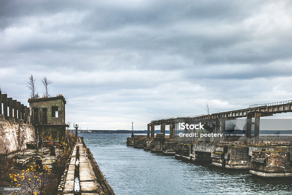 Abandoned submarine base. Abandoned soviet submarine base. Abandoned Stock Photo