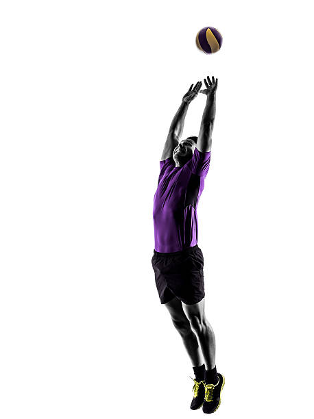 istock volley ball player man silhouette white background 520408591