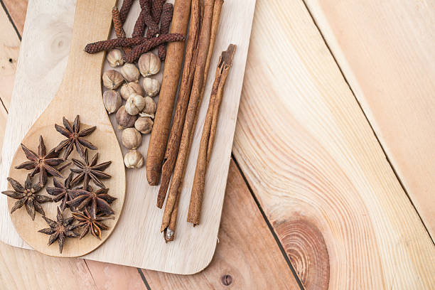 istock dried mix herbal on wood background with copy space. 520411620