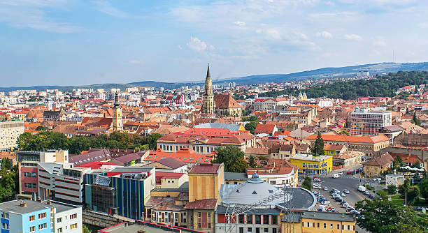 Cluj Napoca upperview stock photo