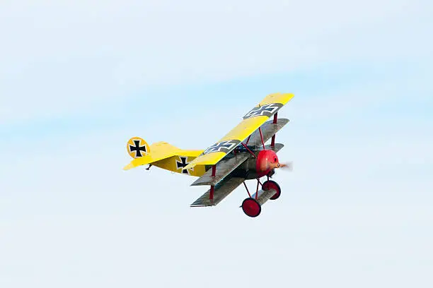 Reproduction of WW I Fokker Dr 1 triplane in Lother von Richthofen’s paint scheme. He was the brother of Manfred von Richthofen, the Red Baron, and flew in the same squadron.