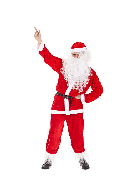 istock Santa Claus point finger up 520414349