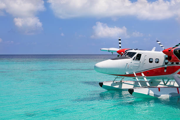 istock Maldives sea plane in Indian ocean 520414388