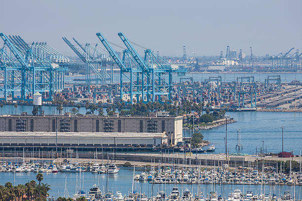 Industrial Port of Long Beach California Industrial Port of Long Beach and San Pedro san pedro los angeles photos stock pictures, royalty-free photos & images