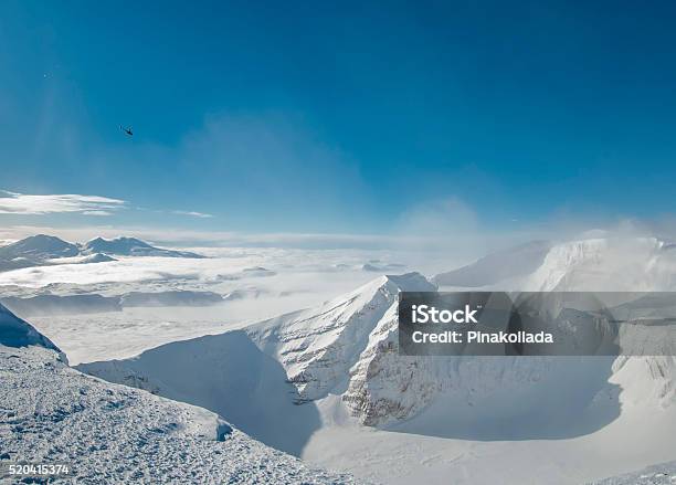 The Crater Of The Volcano Gorely Stock Photo - Download Image Now - Kamchatka Peninsula, Skiing, Ski