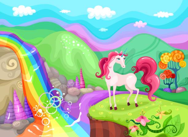 unicorn vector art illustration