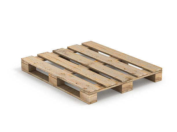 istock Wooden pallet. Isolated on white 520418114