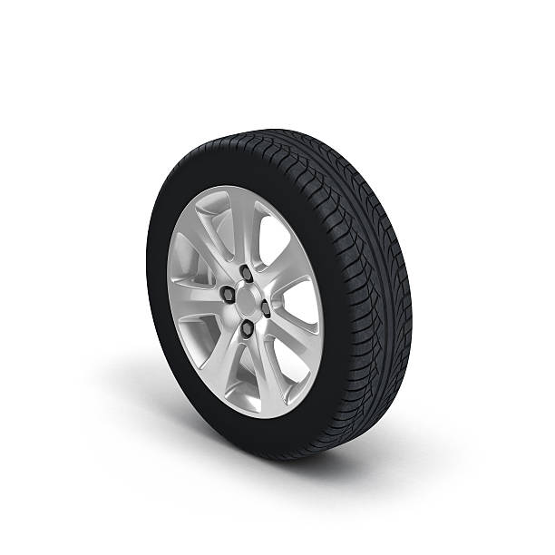 istock Automotive wheel isolated on white 520418546