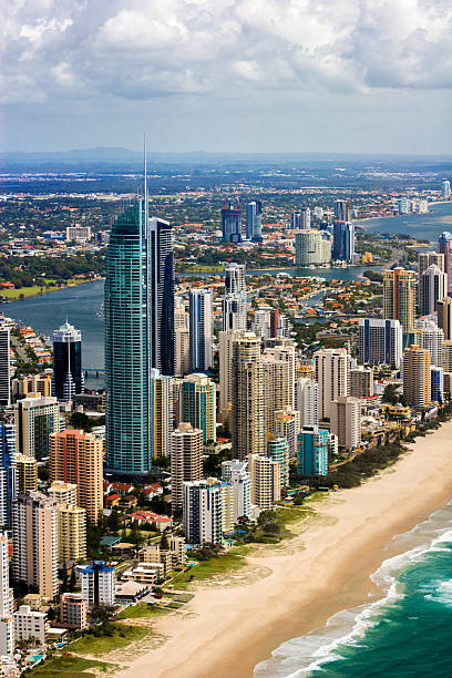 istock Skyscapers in front of a beach 520419900