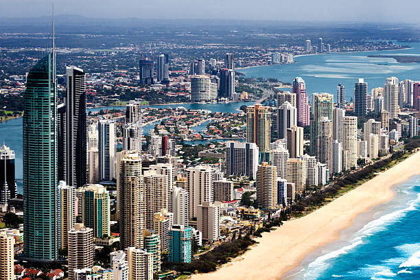 istock Big urban city located on a coast 520420084
