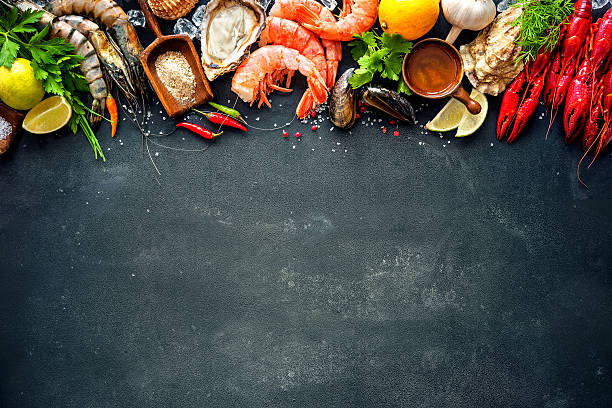 istock Shellfish plate of crustacean seafood 520422534
