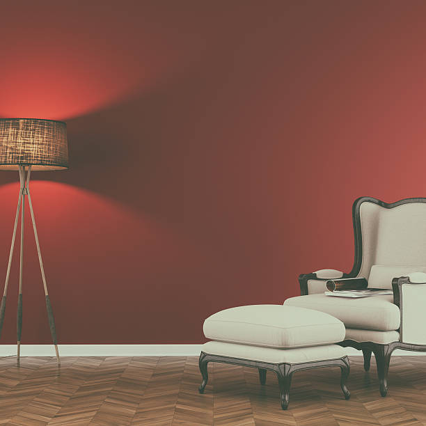 istock Retro styled living room with sofa 520424988