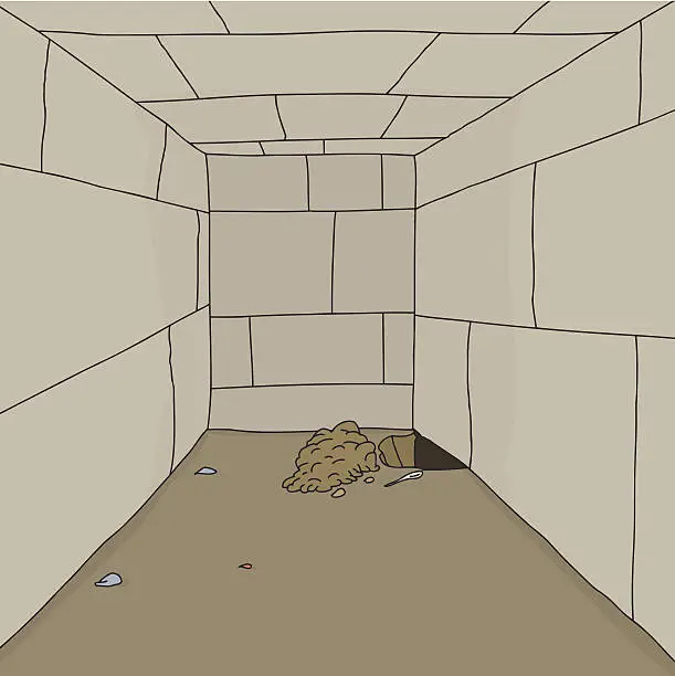 Vector illustration of Hole in Prison Floor