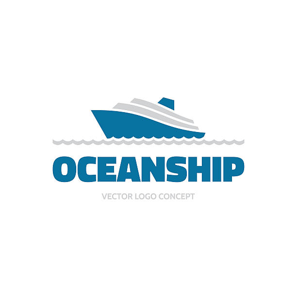 OceanShip - vector logo concept. Sea ship illustration. Vector logo template. OceanShip - vector logo concept. Sea ship illustration. Vector logo template.  cruize stock illustrations