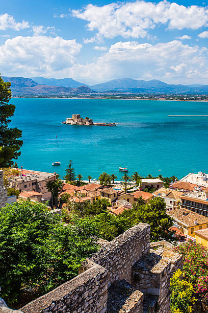 Bourtzi fortress, a prison in the sea in front of Nafplio town the first capital of Greece