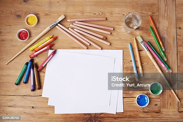 Creativity Takes Courage Stock Photo - Download Image Now - Table, Paper, Drawing - Activity