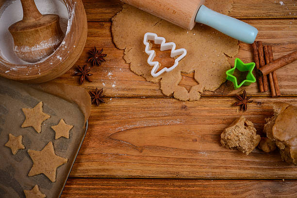 istock Preparation of gingerbread festive cookies 520439773