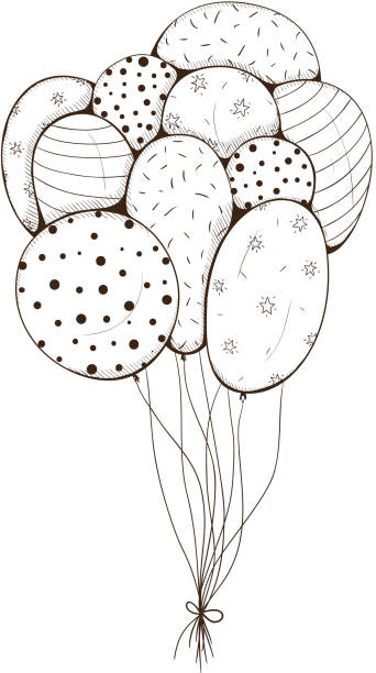 wiązanka powietrze balony. - birthday balloon bouquet clip art stock illustrations