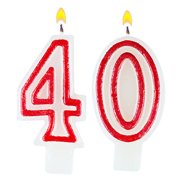 istock Birthday candles number forty isolated on white background 520442613