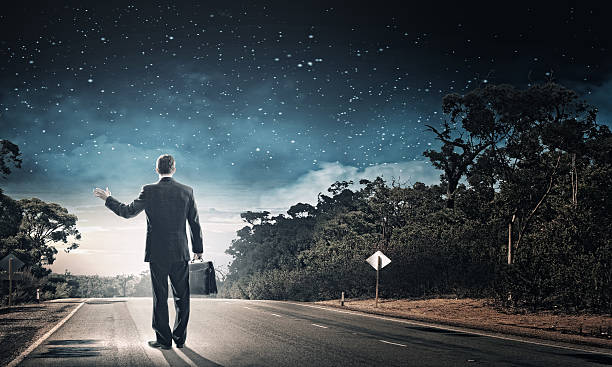 istock Businessman on road 520466003