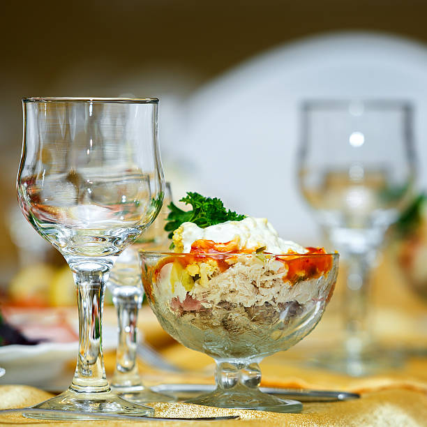 istock Glasses for drinks and cocktails at the festive table 520469043