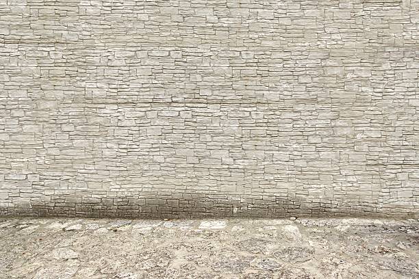 Grey Stone Wall and Floor. Background and Texture for text or image.