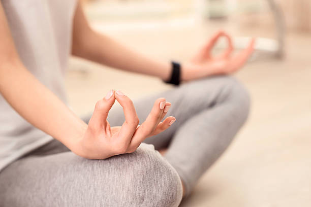 istock Pleasant girl practicing yoga 520489888