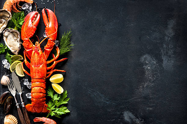 istock Shellfish plate of crustacean seafood 520490810