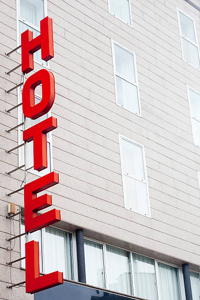 istock Urban hotel red sign. 520491514