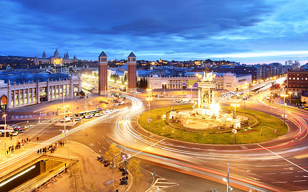 istock Barcelona - Espana square at night, Spain 520491568