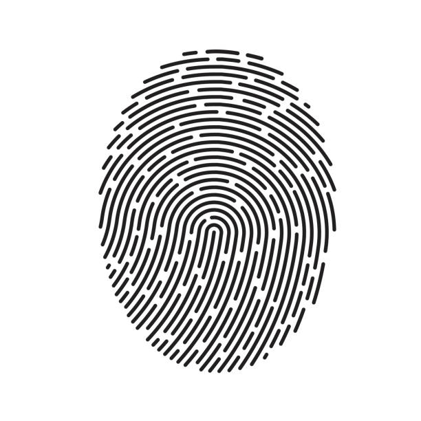 벡터 지문 - fingerprint thumbprint human finger track stock illustrations