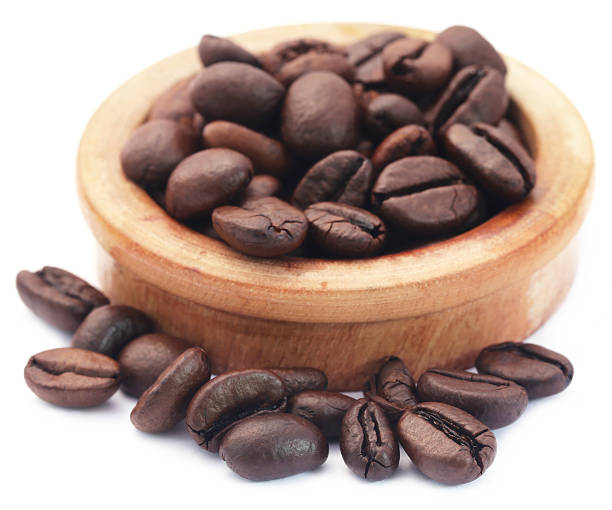 istock Roasted coffee bean in a wooden bowl 520493592