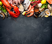 Shellfish plate of crustacean seafood