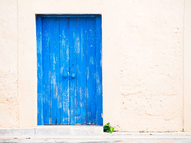 istock Blue wooden door 520494044