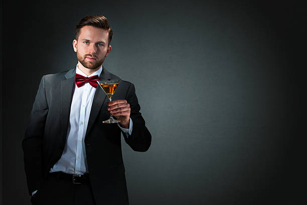 Young man with a cocktail glass