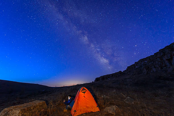 istock Searching the star with smart phone 520495102