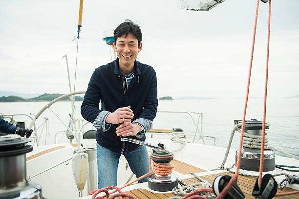 istock Mature man has been sailing the yacht 520495624