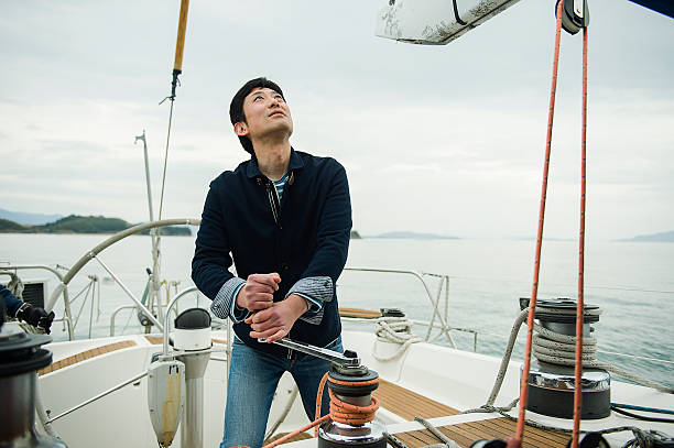 istock Mature man has been sailing the yacht 520495702