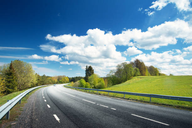 istock Car on asphalt road in beautiful spring day 520496018