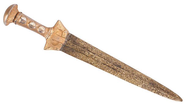 Ancient short sword dagger old knife stock photo