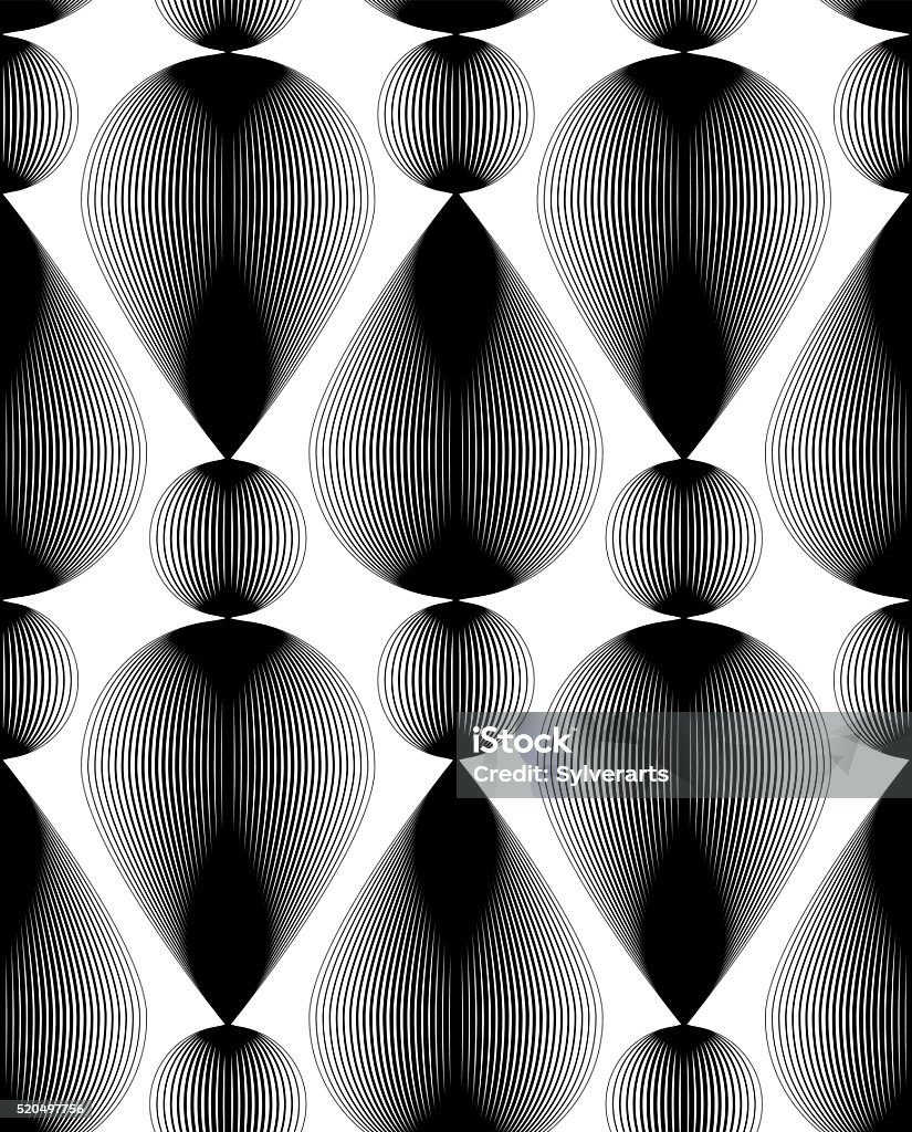 Continuous Vector Pattern With Black Graphic Lines Decorative Stock ...