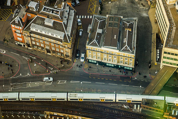 istock Train crossing the city 520498184