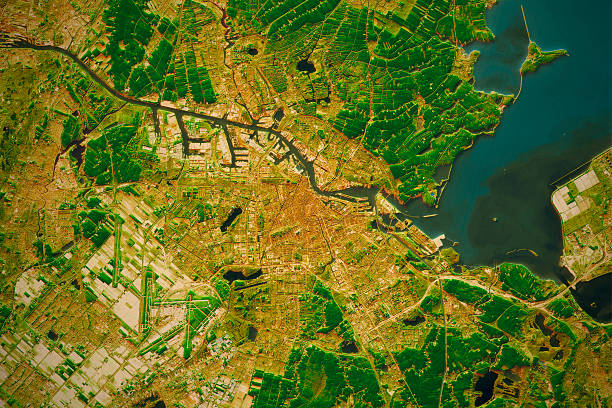 istock Amsterdam City Topographic Map Natural Color 520499014