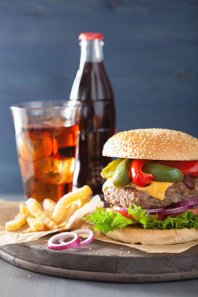 istock homemade cheese burger with peppers tomato onion 520499786