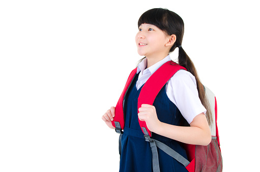 Portrait of asian primary student looking forward
