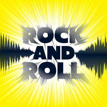 Rock-and-roll. Lettering on yellow background