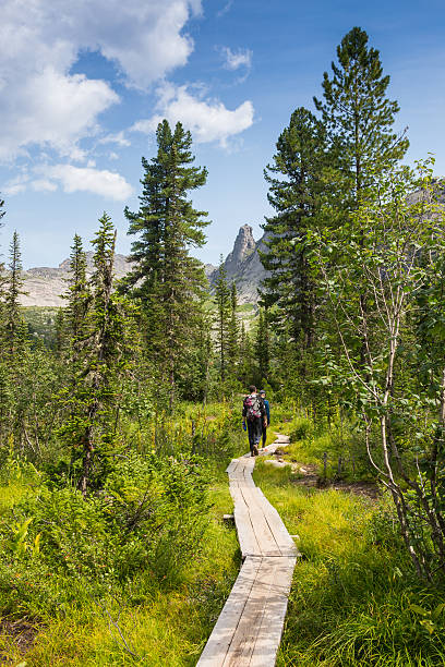 istock People go to the mountains, on a good  path 520502942