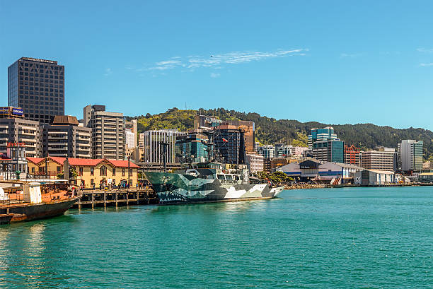 Harbour front of Wellington, seen from the terrace of Te papa Tongawera Museum.